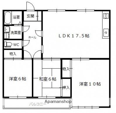 カルチェGP(3LDK/2階)の間取り写真