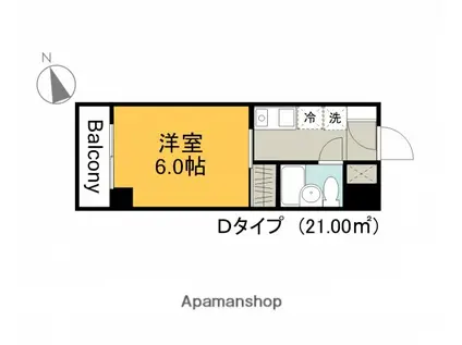 ホワイトシャトー(1K/6階)の間取り写真
