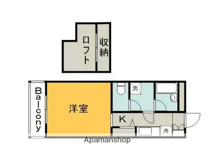 第7みぞたコーポ(1K/3階)の間取り写真