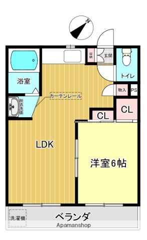 クィーンヤード長束(1LDK/3階)の間取り写真