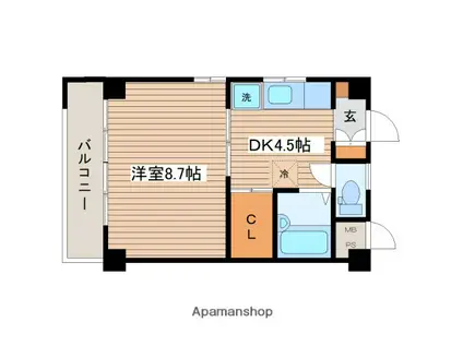 コートドール3(1K/2階)の間取り写真