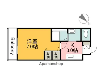 カーサ大塚2ND(1K/2階)の間取り写真