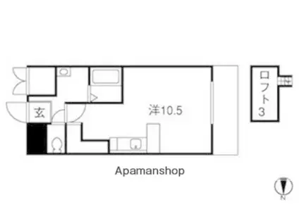 金屋町グランデ(ワンルーム/5階)の間取り写真