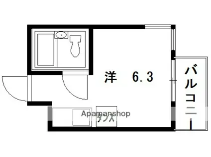 ベルエール牛田(ワンルーム/2階)の間取り写真