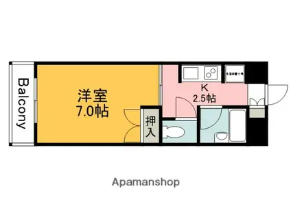 トロール小野原(1K/2階)の間取り写真
