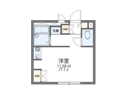 レオパレスジュネスEBA(1K/1階)の間取り写真