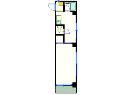 アポロビル(1K/4階)の間取り写真