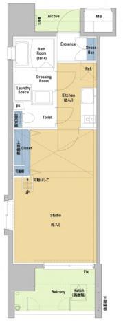 アイステージ十日市(1K/8階)の間取り写真