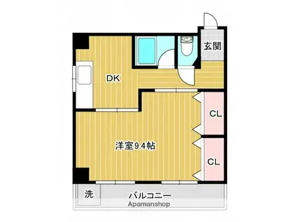 原電ビル(1DK/4階)の間取り写真