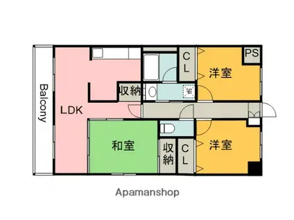 メープルヒル高林(3LDK/2階)の間取り写真