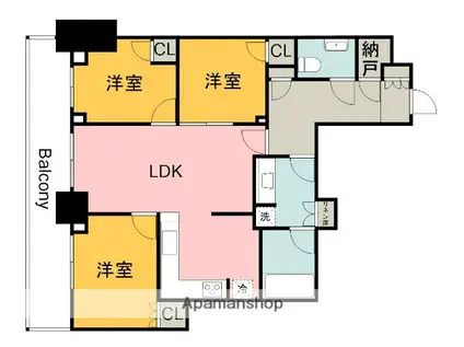 HITOTO広島 THE TOWER(3LDK/12階)の間取り写真