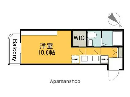 イリス草津東(ワンルーム/2階)の間取り写真
