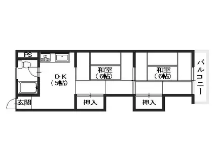 八木興産ビル(2K/4階)の間取り写真