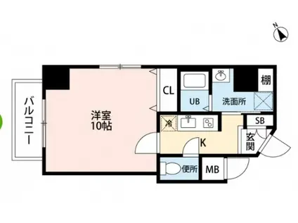 プランドール古市(1K/5階)の間取り写真