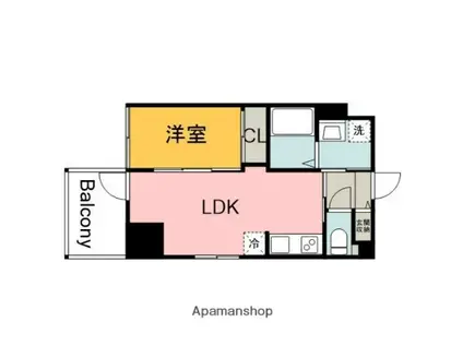 LASANTE舟入本町(1LDK/2階)の間取り写真