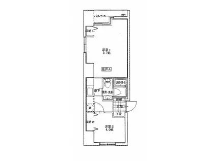 リバージュ宇品(2K/1階)の間取り写真