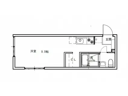 ルシェルメゾン牛田早稲田(ワンルーム/2階)の間取り写真