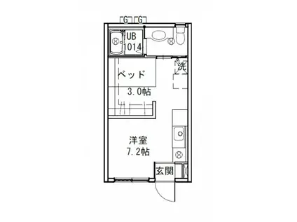 ハイドランジア草津(ワンルーム/1階)の間取り写真