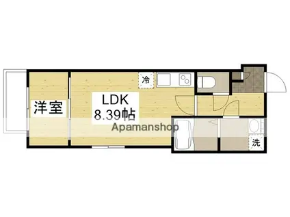 セブンプロート江波東(1LDK/3階)の間取り写真