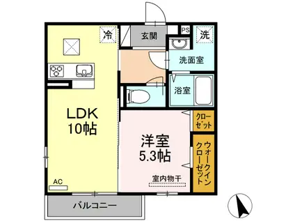 ロワジール(1LDK/1階)の間取り写真