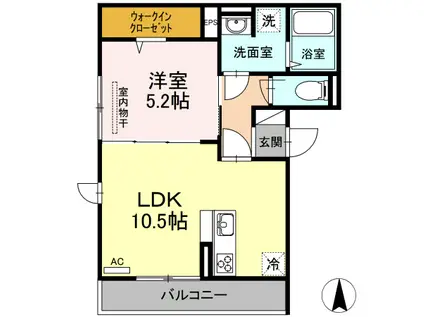 ヴェールビレッジ三戸(1LDK/3階)の間取り写真