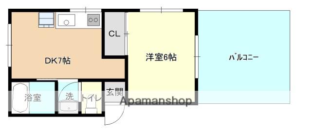 COLORS宇品(1DK/3階)の間取り写真