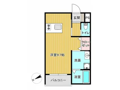 LE RIVAGE大町東(ワンルーム/2階)の間取り写真