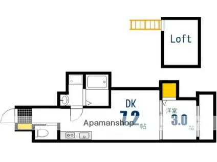 LA VITA 天神川 DUE(1DK/3階)の間取り写真