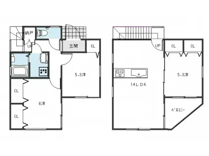 アストラムライン 中筋駅 徒歩7分 2階建 築10年(3LDK)の間取り写真