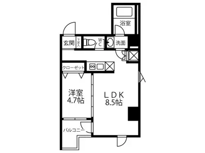 RESIDENCE ICONN KAWARAMACHI(1LDK/8階)の間取り写真