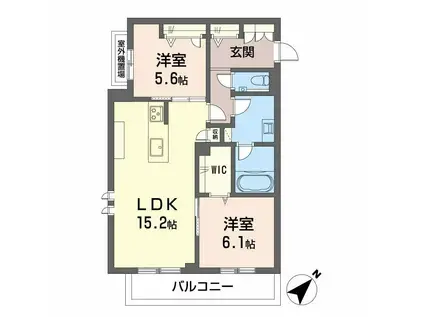 YANAGI TAKASU(2LDK/2階)の間取り写真