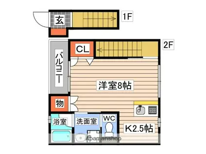 VILLA MACARON(ワンルーム/2階)の間取り写真