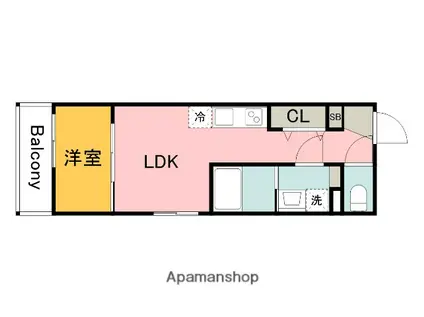 S-MOVE庚午北(1LDK/1階)の間取り写真