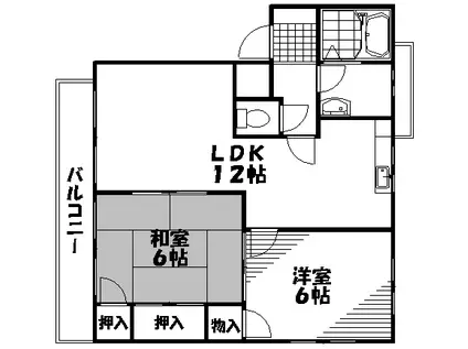 クローカス浜角壱番館(2LDK/3階)の間取り写真