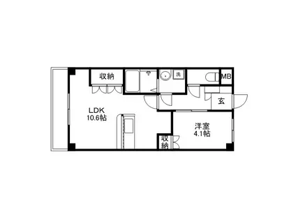 メルヴェーユ(1LDK/1階)の間取り写真