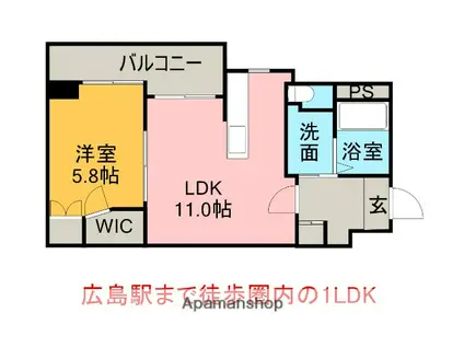 西蟹屋K.K(1LDK/10階)の間取り写真