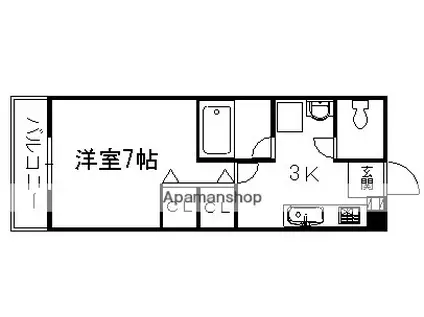 カーサ大塚2ND(1K/2階)の間取り写真