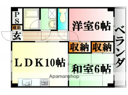 ハーシオンフルタⅡ(2LDK/3階)の間取り写真