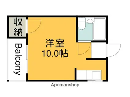 高村ビル(ワンルーム/4階)の間取り写真