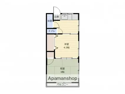 三浦荘A(2K/1階)の間取り写真