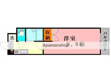 ウイル緑井(1K/3階)の間取り写真