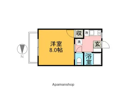 リベラルコート柴(1K/2階)の間取り写真