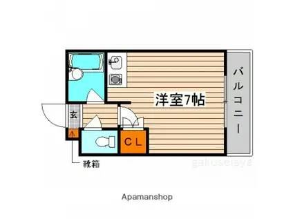 アネックス(ワンルーム/1階)の間取り写真