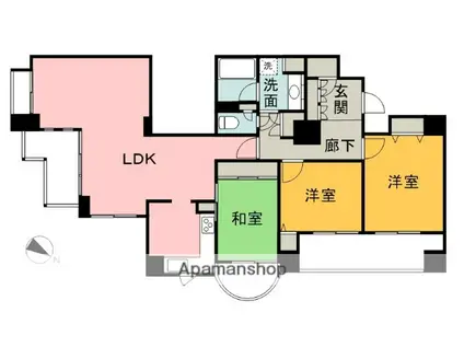 A.CITYタワーズイースト(3LDK/19階)の間取り写真