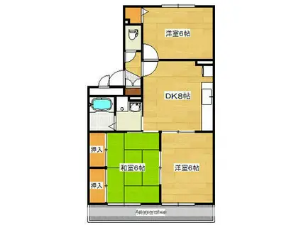 DEARCOURT21(3DK/2階)の間取り写真