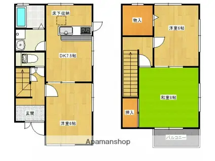 レジデンス川本B棟(3SDK)の間取り写真