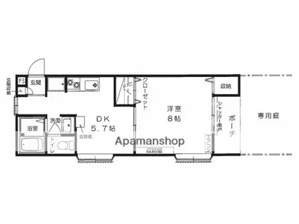 サウザンクロス高田(1DK/1階)の間取り写真