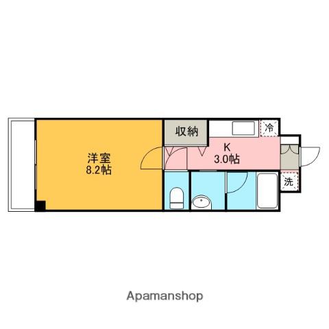 サンウエスト椿館(1K/2階)の間取り写真