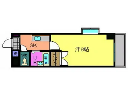 メルベーユ8番館(1K/1階)の間取り写真