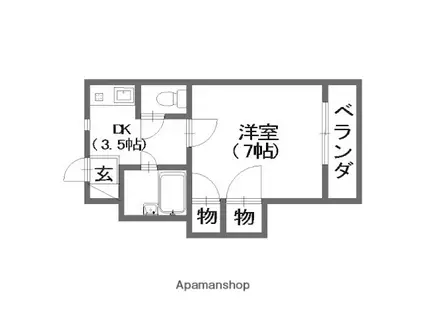 ハイム坂本(1K/3階)の間取り写真